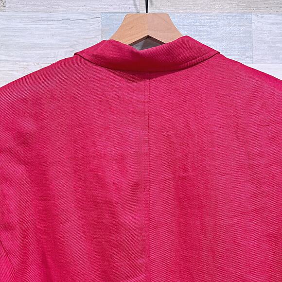 Talbots 100% Irish Linen Blazer Jacket Red One Button Lined Vintage Womens 14 - Picture 5 of 6